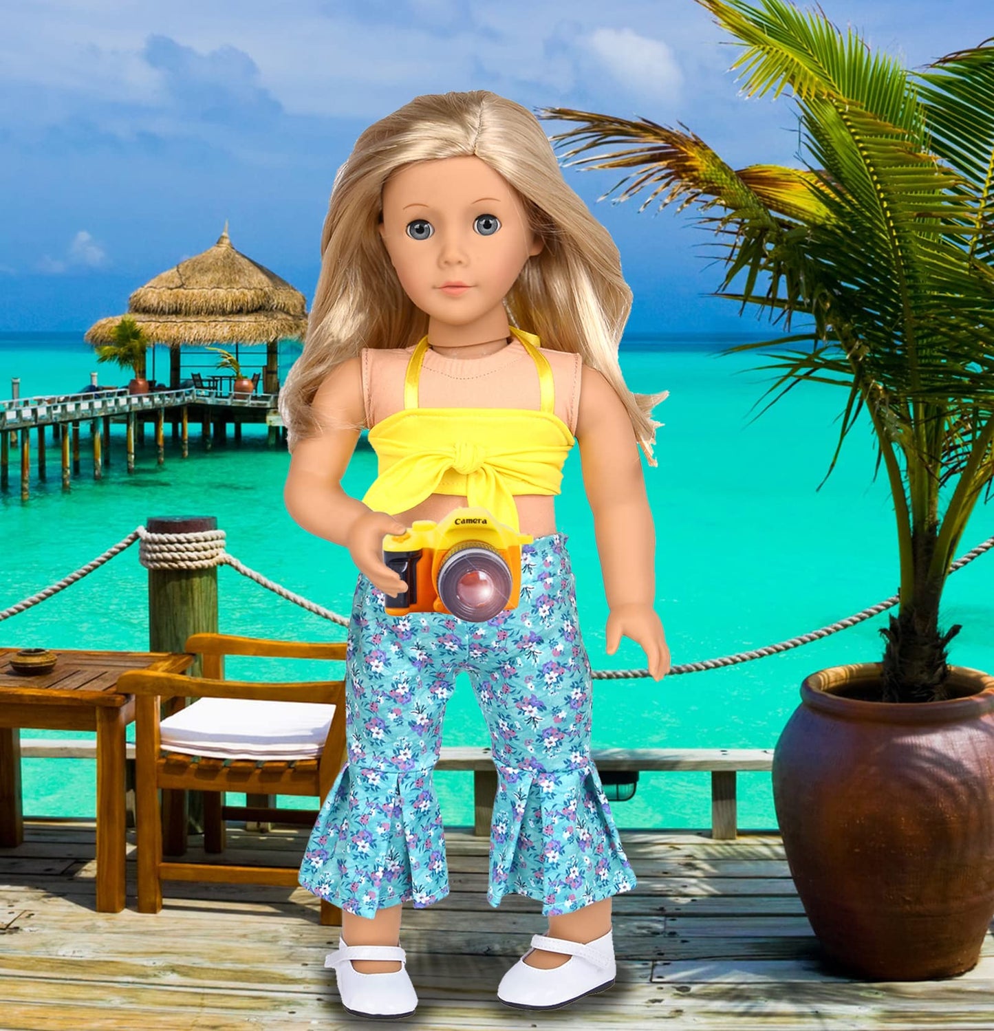 Ebuddy Doll Clothes And Accessories 18 Inch Doll Travel Set With Unicorn Printed Luggage Suitcase Fit For 18 Inch Girl Doll,Most 18 Inch Dolls(No Doll)