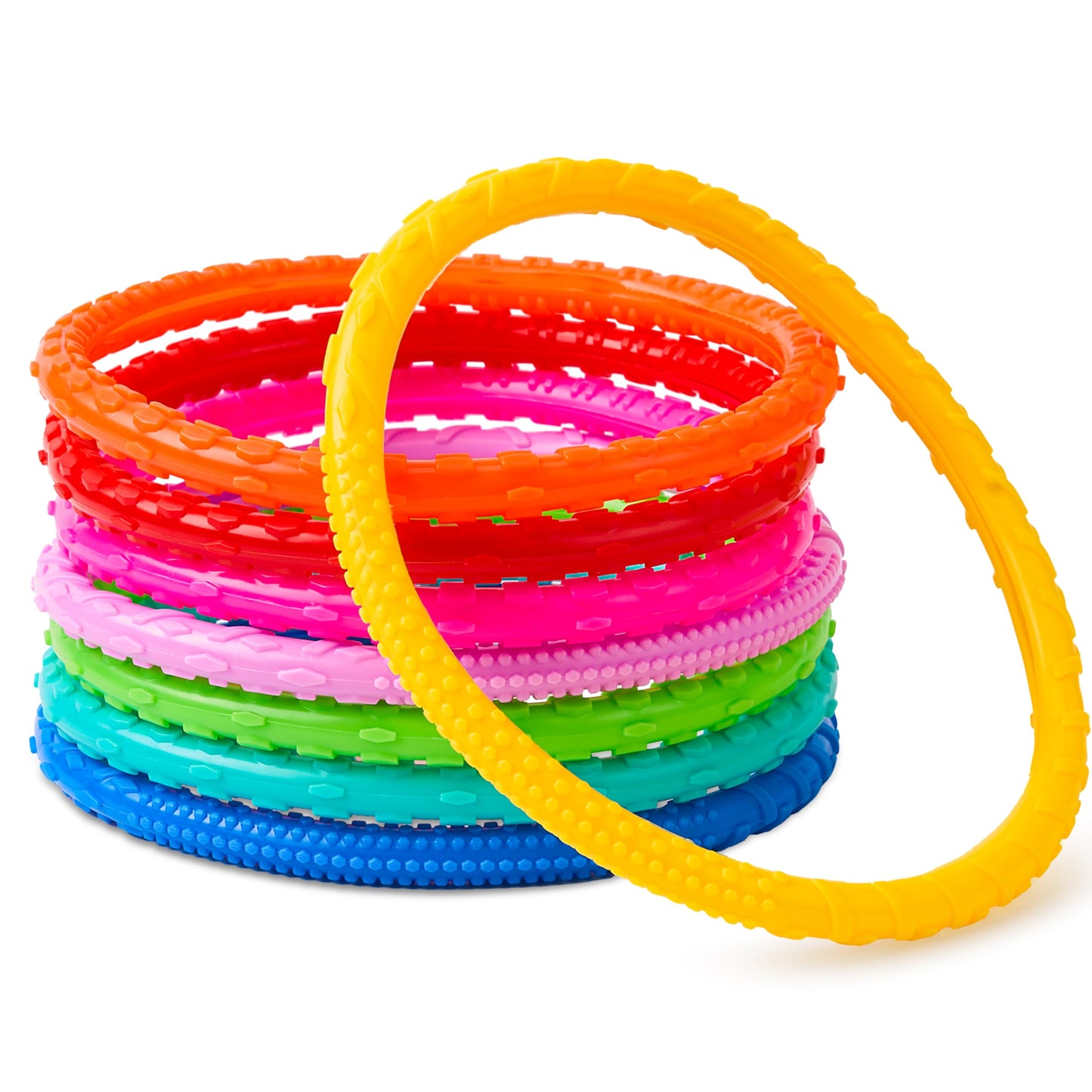 Joyin Dive Circles Pool Toys, 8 Pcs Colorful Pool Rings For Kids, Underwater Training Swimming Diving Toy For Kids Gifts Summer Swim Water Fun Games