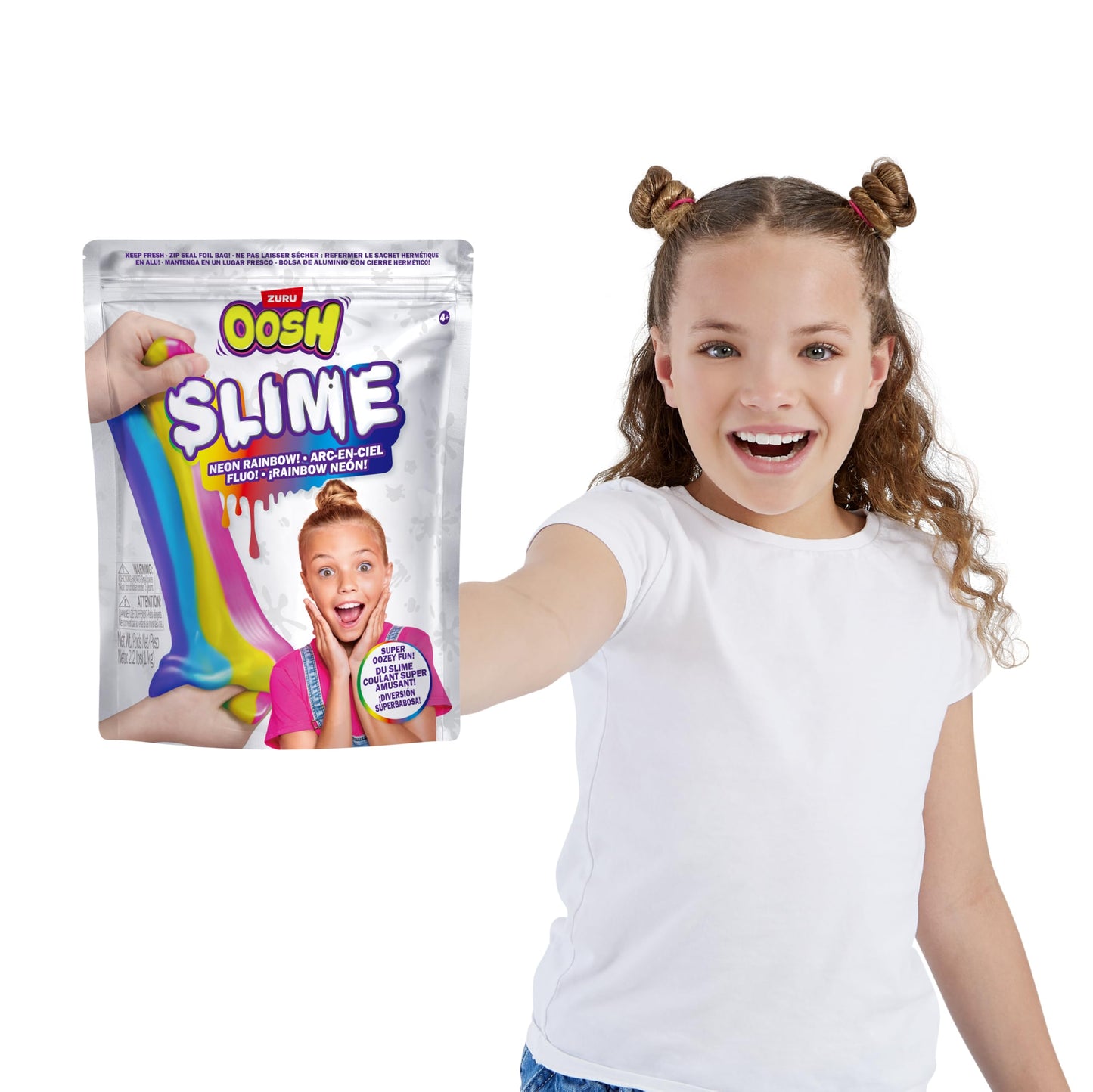 Oosh Slime Large Foilbag 800G (Rainbow) By Zuru, Gooey Slime And Epic Stretchy Slime For Girls And For Kids