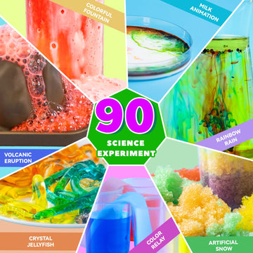 90 Lab Experiments Science Kit For Kids, Stem Activities Educational Scientist Toys Gifts For Age 6-12 Year Old Boys Girls, Chem