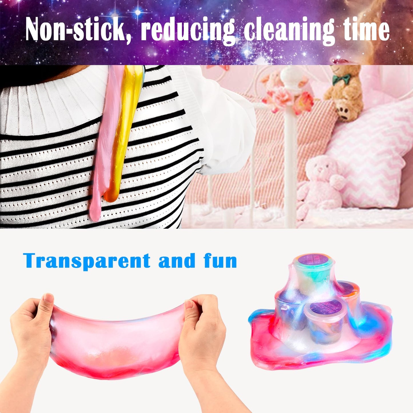 70 Pack Galaxy Slime Kit, Party Favors For Kids, Soft And Non-Sticky Slime Toys, School Classroom Gifts Exchange, Slime Party Favors For Girls & Boys Fun Creative Goodie Bag Stuffers