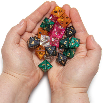 Wiz Dice Bulk Random Polyhedral Dice (D8-100 Pack) - Polyhedral Role Playing Dice in Unique Colors - DND Accessories for TTRPG D