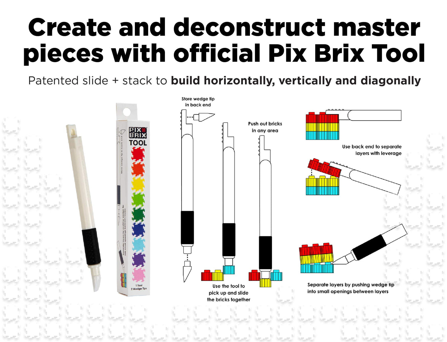 Pix Brix Pixel Art Kit - 6,000 Piece Building Bricks, Medium Color, Interlocking STEM Toy for Ages 6+ - Model PBM6000C