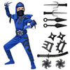 Spooktacular Creations Kids Ninja Costume Birdy Blue Ninja Costume with Accessories for Boys Halloween Dress Up Themed Parties S