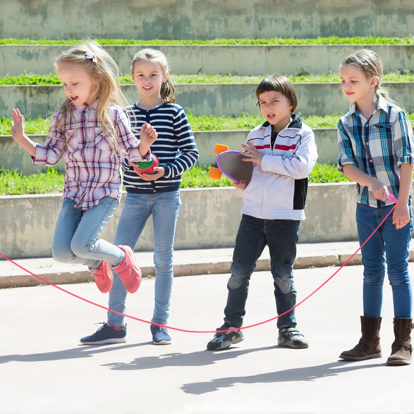 Elcoho 72 Pack Colorful Kids Jump Rope Set Great Party Favor Adjustable Plastic Kids Jump Rope Skipping Rope Outdoor Jump Ropes Great Party Favor