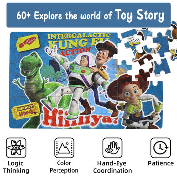 60 Piece Toy Story Puzzles In A Metal Box For Kids Ages 4-8 Jigsaw Puzzles For Girls And Boys Great Gift For Children (0683)
