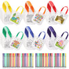 Vincreem 54 Pcs Easter Coloring Goodie Bags with 60 Pcs Colorful Markers Non Woven Coloring Bunny Egg Color Your Own Reusable Pa