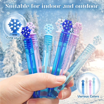 Winrayk 48Pcs Frozen Mini Bubble Wand Bubbles Party Favors For Kids Bubbles Bulk Birthday Gift Toy Prizes Valentine Christmas Wedding Snowflake Bubbles Frozen Party Favors Supplies Goodie Bag Stuffers