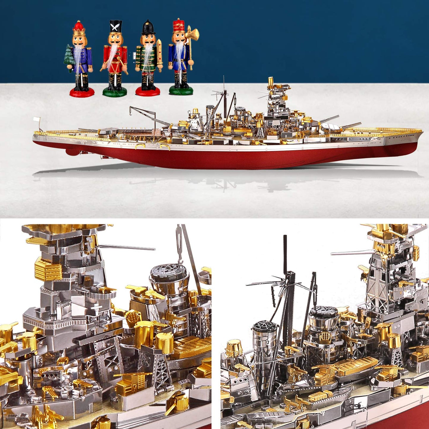 Piececool 3D Puzzles For Adults Metal Battleship Model Kits, Kongou Warship 3D Metal Models Building Kits For Adults Teens Diy C