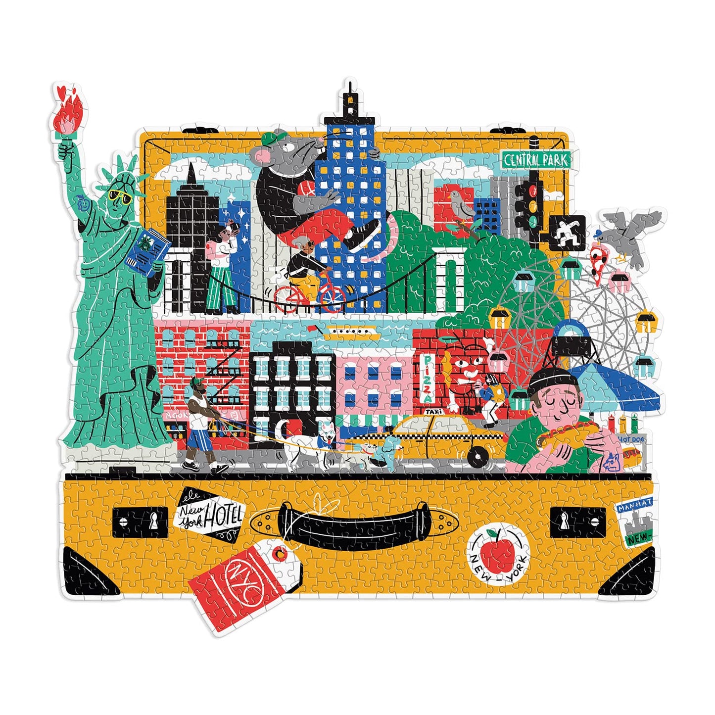 Galison The City That Never Sleeps 750 Piece Shaped Puzzle - New York City Themed Shaped Jigsaw Puzzle For Adults, Thick And Stu