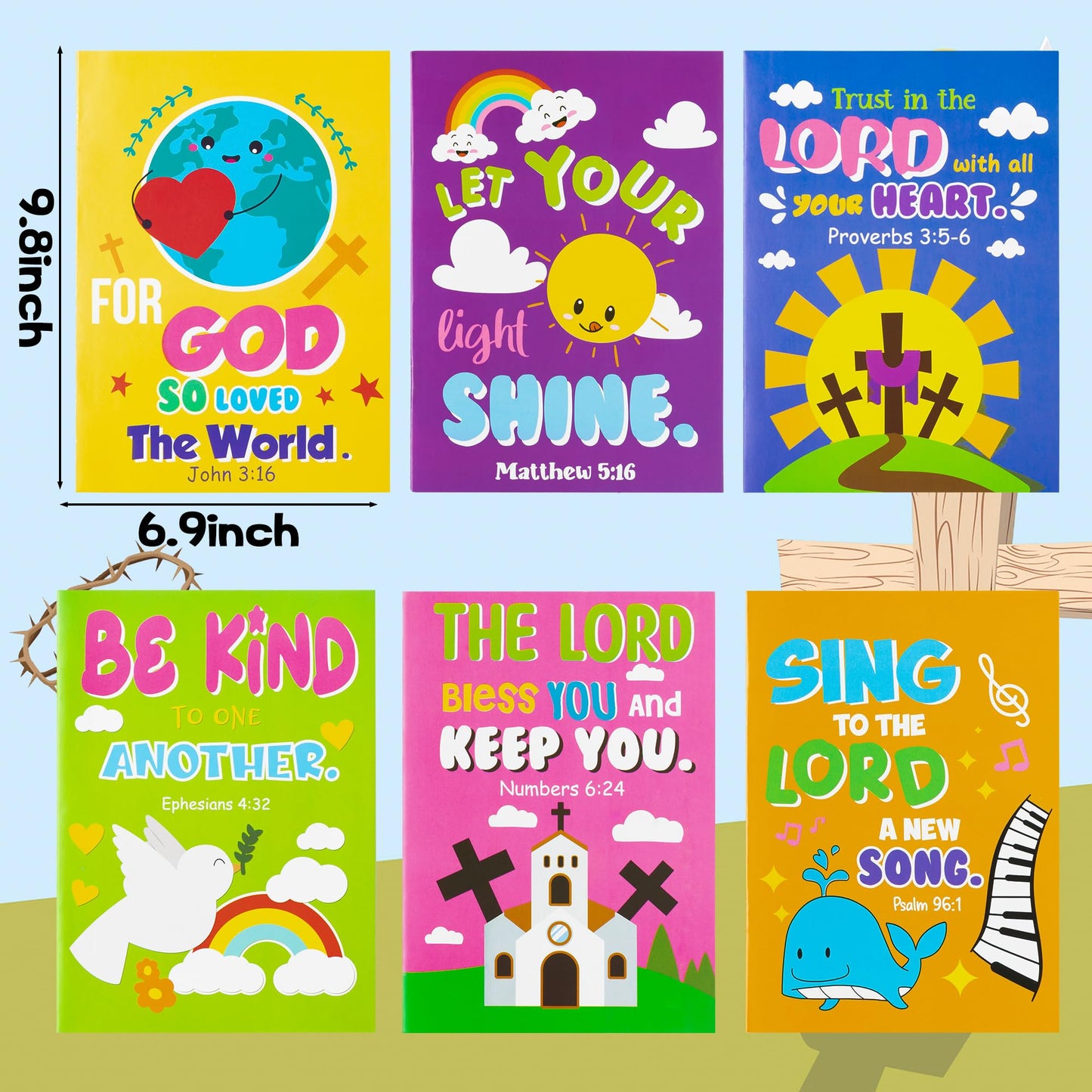 Dvbonike 24Pcs Bible Coloring Books Religious Theme Diy Color-In Pages With Inspirational Words Drawing Holiday Christian Activi