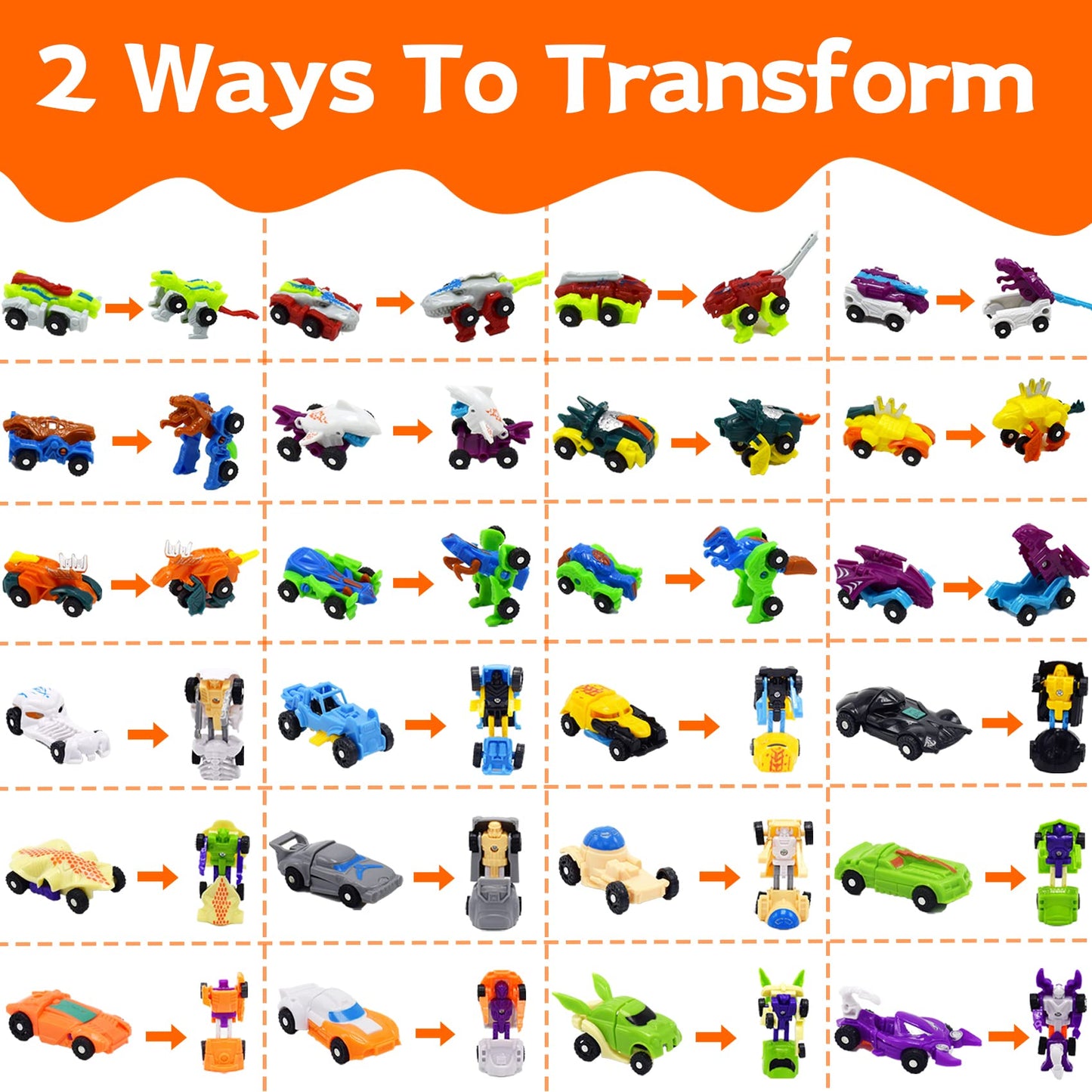 Nmks 72 Pcs Easter Egg Fillers With Transformer Toys Inside, Toys For Ages 5-7 4-8 8-13 Easter Basket Stuffers Fillers With Glow