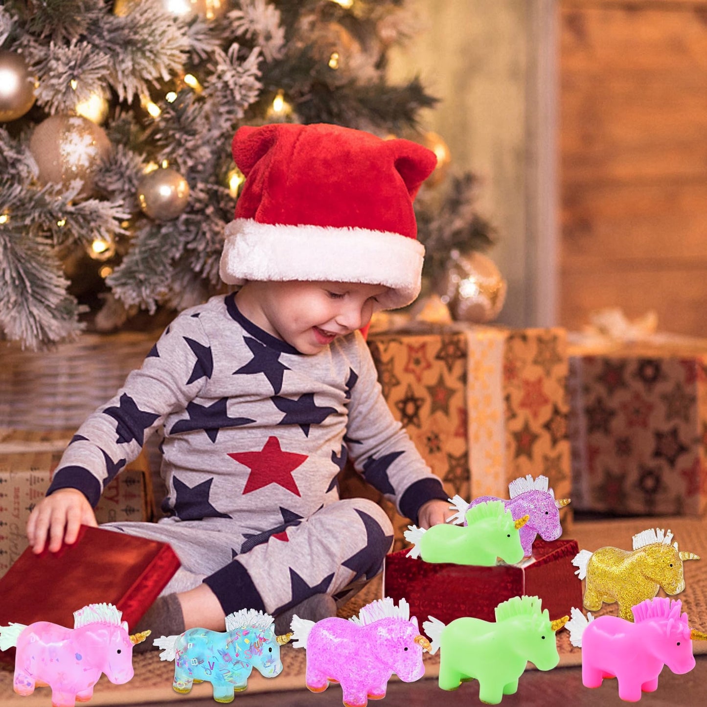 6 Pack Unicorn Stress Balls, Squishy Squeeze Balls Fidget Toys For Kids Girls Boys Adults, Christmas Stocking Stuffers Valentine