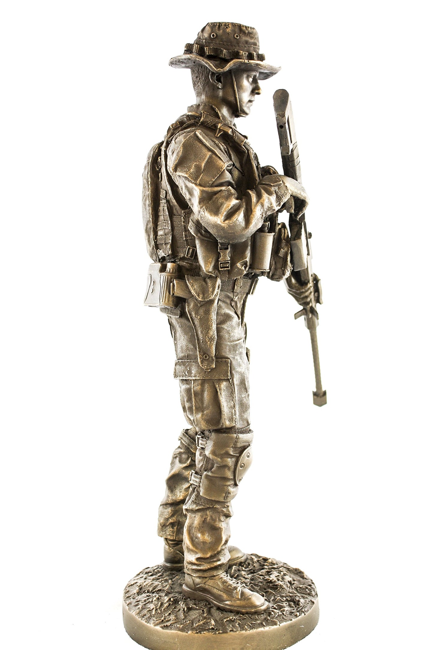 Ytc Sniper 13' Bronzed Resin Military Statue #8088 Modern Era Sniper .50 Cal Barrett M82