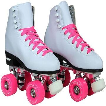 Epic Skates Classic High-Top Quad Roller Skates With Pink Wheels
