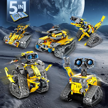 Sillbird Stem Building Toys, Remote & App Controlled Creator 5In1 Wall Robot/Explorer Robot/Mech Dinosaur Toys Coding Set, Creative Gifts For Boys Girls Kids Aged 6 7 8-13 (435 Pieces)