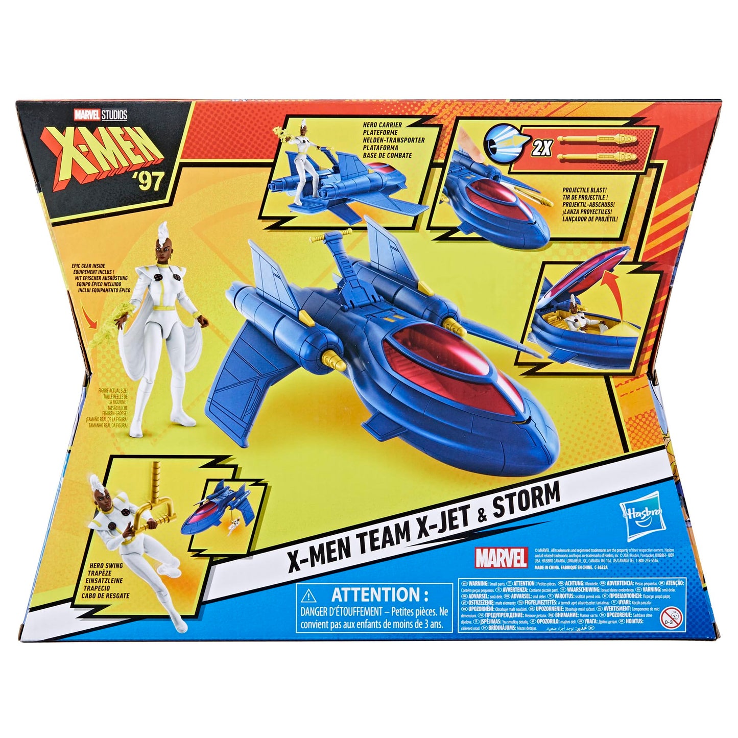 Marvel Studios X-Men '97, X-Men Team X-Jet And 4-Inch Storm Figure, Super Hero Toys And Action Figures For Kids Ages 4 And Up