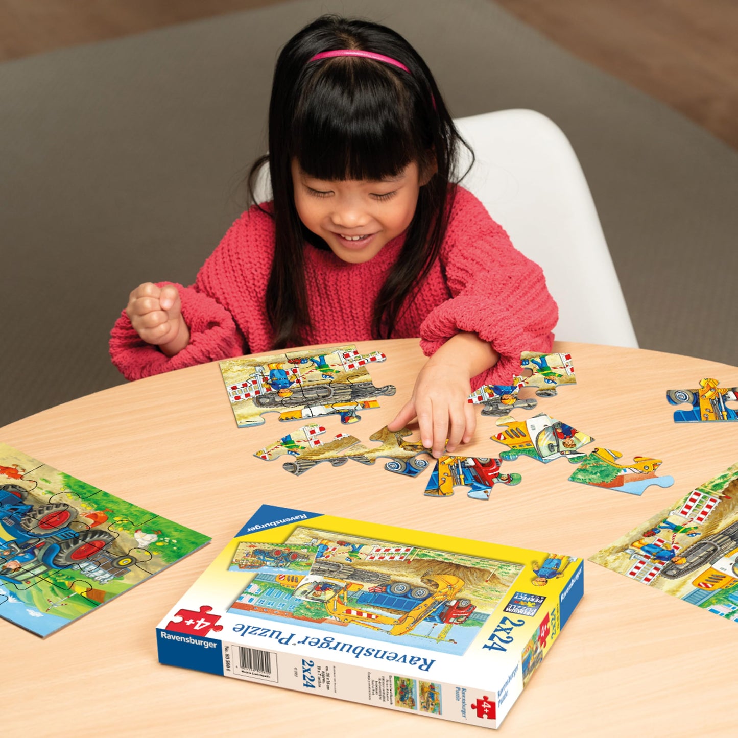 Ravensburger 24 Piece Jigsaw Puzzle 2 Pack - Farm & Construction Site - Multicolor - Premium Cardboard - Ideal for Ages 4+