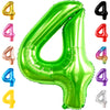 Katchon, Light Green Number 4 Balloons - 40 Inch | Green 4 Balloon Number For Grave Digger Birthday Party Supplies | Lime Green 4 Year Old Balloon For Dinosaur Birthday Decorations 4 Year Old Boy