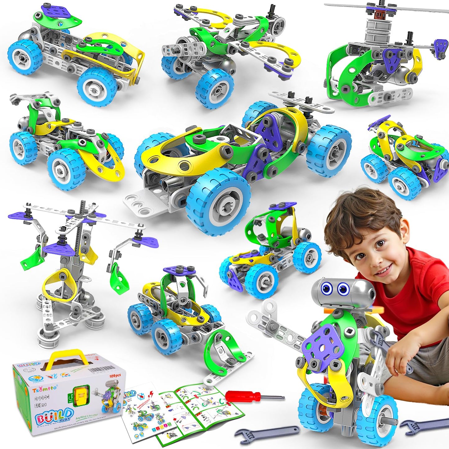 10 In 1 Electric Stem Toys For 5 6 7 8 9+ Year Old Boy Girl Birthday Gifts Educational Building Toys For Kids Ages 4-8 5-7 8-12 Stem Activities Construction Toy For Boys 6-8 8-10 Easter Idea Gift
