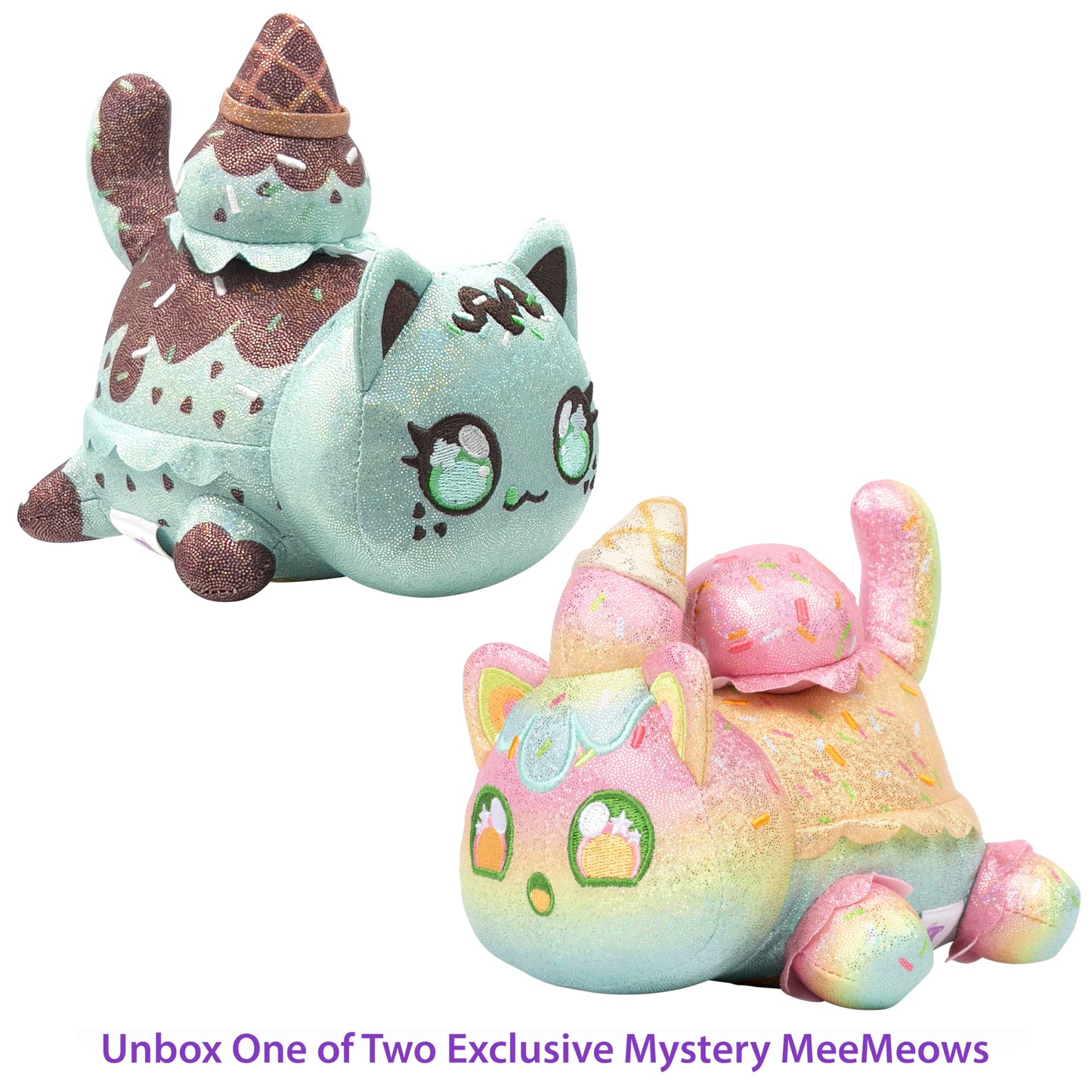 Aphmau 6    Meemeow Plush 3-Pack, Ice Cream Surprise Box That Includes 2 Ice Cream Sparkle + 1 Exclusive Mystery Sparkle, Offici