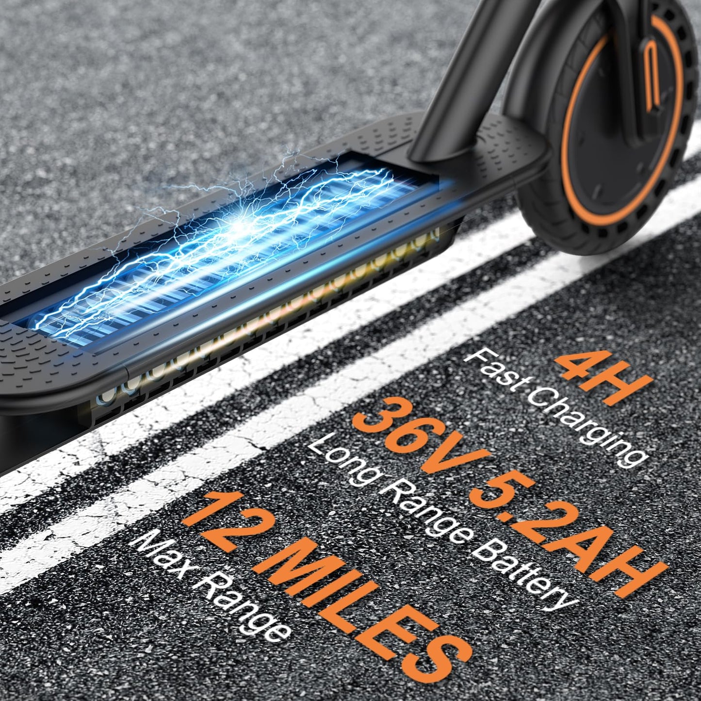 Volpam Electric Scooter, Powerful 350W/500W Motor, Max 12/19/28Miles Long Range, Top Speed 16/19/21 Mph, 8.5 '' /10 ' ' Solid Ti