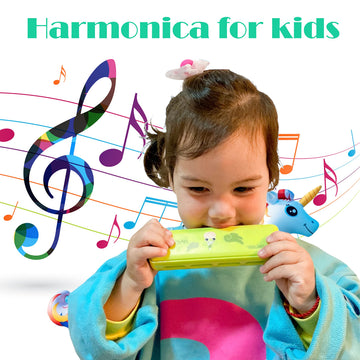 CRAFTEEM Harmonica for Kids, 10 Hole 20 Tones, Key of C, Green Plastic, Model HMC, Perfect Musical Instrument Toy Gift