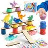 Montessori Dinosaur Toys For 1 2 3 4 Year Old Toddlers, Preschool Education Toys For Ages 2-4 Boys Girls Kids, Wooden Dinosaur Blocks Sorting & Stacking & Balance Toys, Educational Birthday Gift
