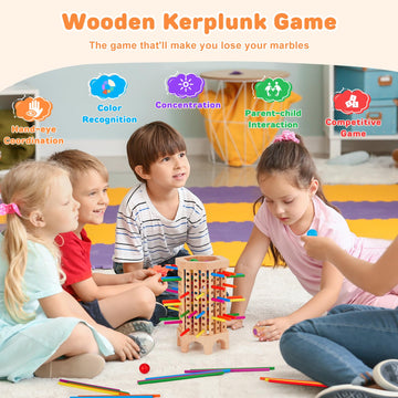 Montessori Game Wooden Board Games For Kids 4-6-8-12, 36 Colorful Stick Math Educational Toys Dice Games For 3 4 5 6 Year Olds,