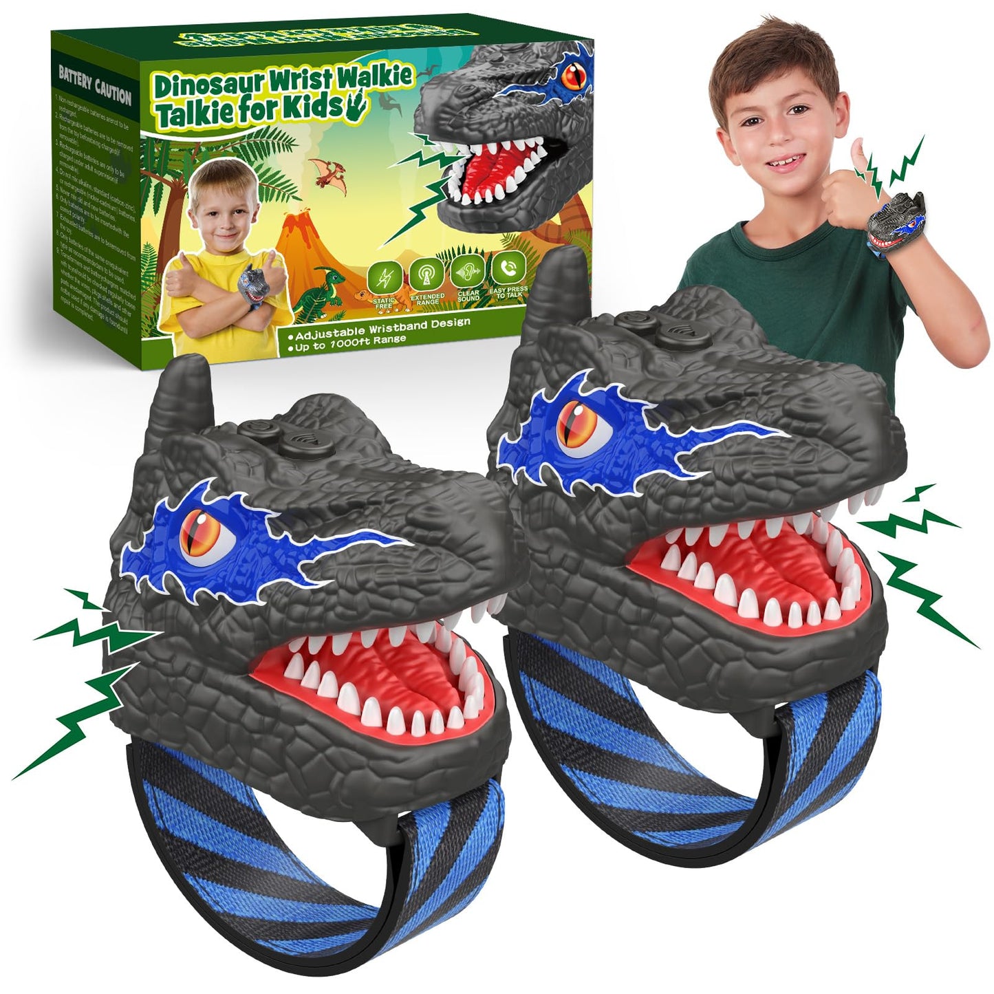 Dinosaur Walkie Talkies Toys For Kids Ages 3-8: Easter Gifts Walkie Talkies For 3 4 5 6 7 8 Year Old Boys Girls Toddlers Outdoor
