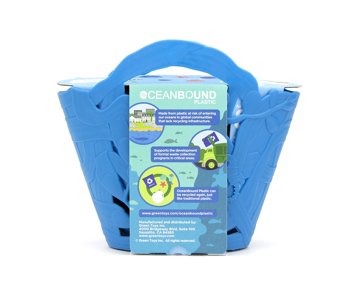 Green Toys Oceanbound Tide Pool Set - 7 Piece Pretend Play, Motor Skills, Kids Bath Toy Floating Pouring Shells With Storage Bag