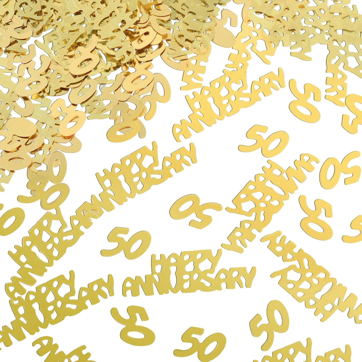 Gejoy 4 Bags Gold 50th Anniversary Confetti Glitter Confetti Table Decorations for 50th Anniversary Wedding Party Decoration
