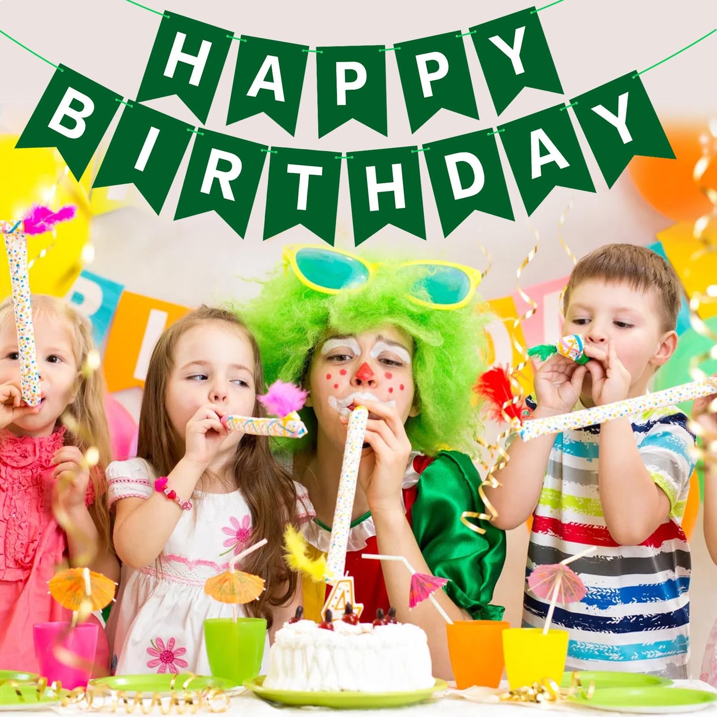 Green Happy Birthday Banner Happy Birthday Sign For Backdrop Green Birthday Party Decorations For Adults Kids Birthday Banner Tea Birthday Party Supplies Door Yard Banner Wall Decor