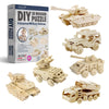 Hands Craft Diy 3D Wooden Puzzle - 6 Assorted Military Vehicles Bundle Pack Set Brain Teaser Puzzles Educational Stem Toy Adults And Kids To Build Safe And Non-Toxic Easy Punch Out Premium Wood Jp2B6