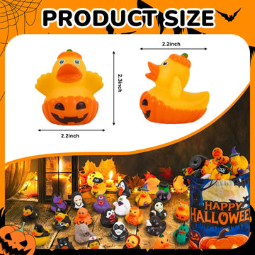 24 Pack Rubber Ducks Jeep Ducking with a Bag- 2 Halloween Assortment Duckies for Jeep Duck Halloween Themed Cruise Duck for Pool Party Favors Birthday Gifts Classroom Incentives Kids Bath Toys