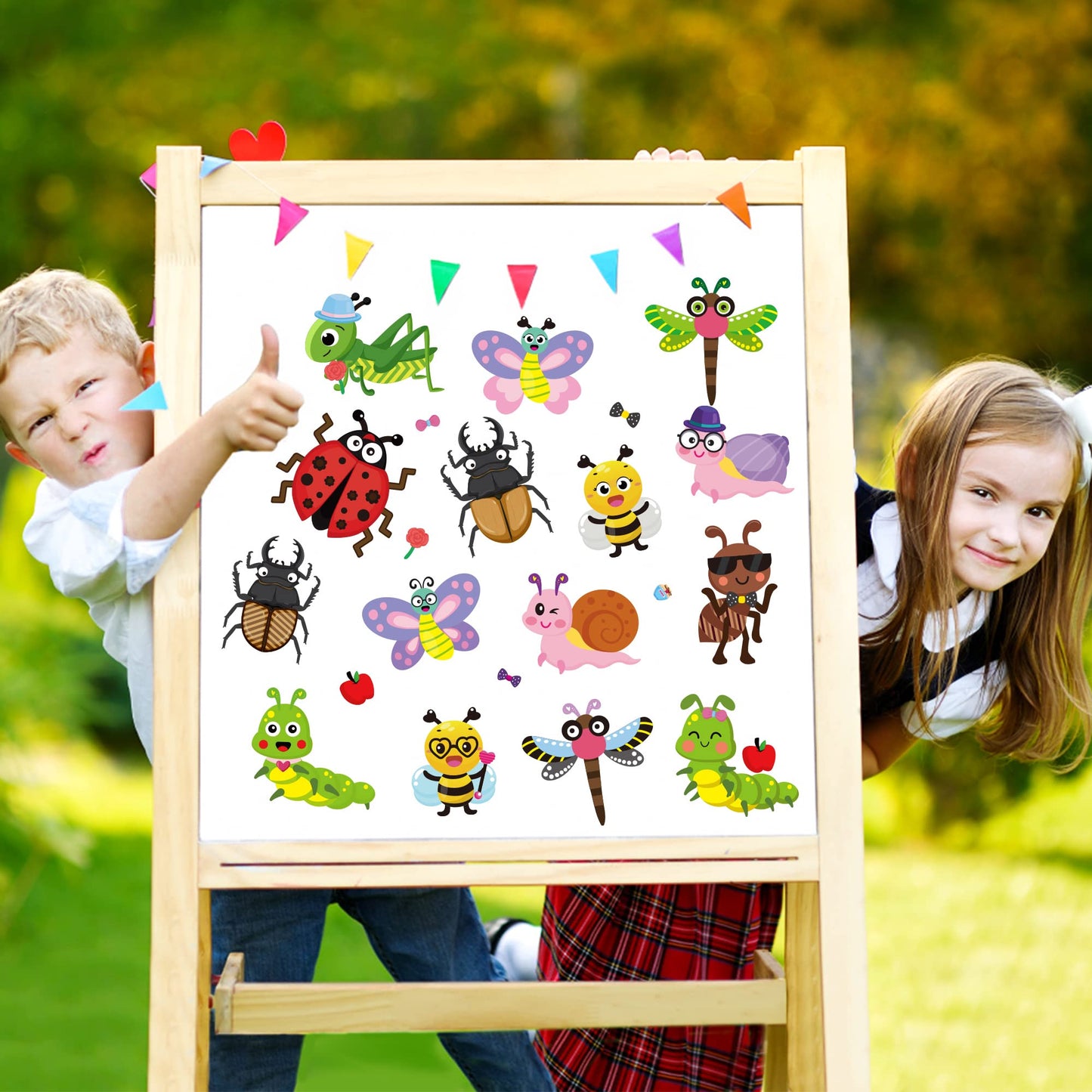 Cy2Side 45Pcs Make Your Own Bugs Stickers For Kids, Butterfly Beetle Bee Make A Face Stickers Games For School Rewards, Summer Insect Party Favor, Diy Mix And Match Bugs Summer Party Games