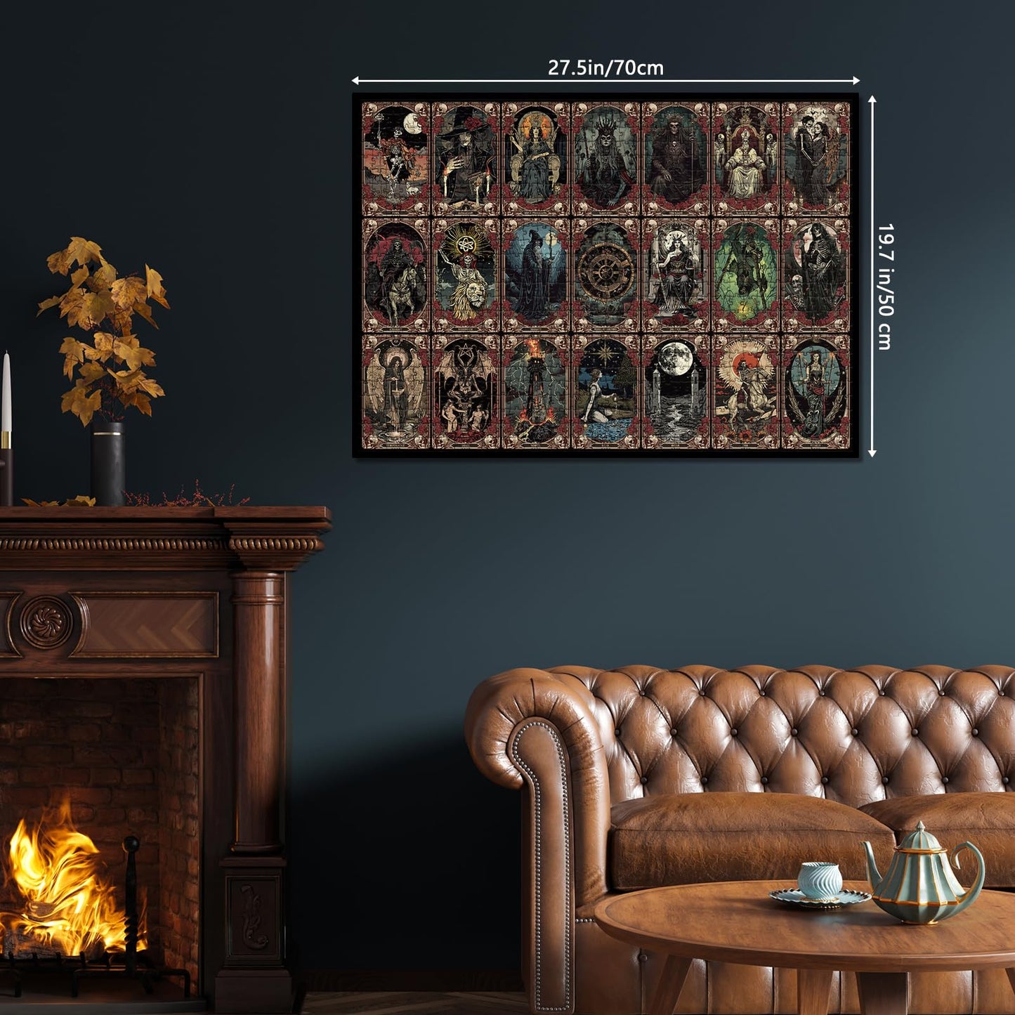 Buhah Tarot Cards Puzzle Halloween Spooky Witchy Goth Puzzle Horror Skeleton Puzzles For Adults 1000 Pieces Scary Skull Art Jigs