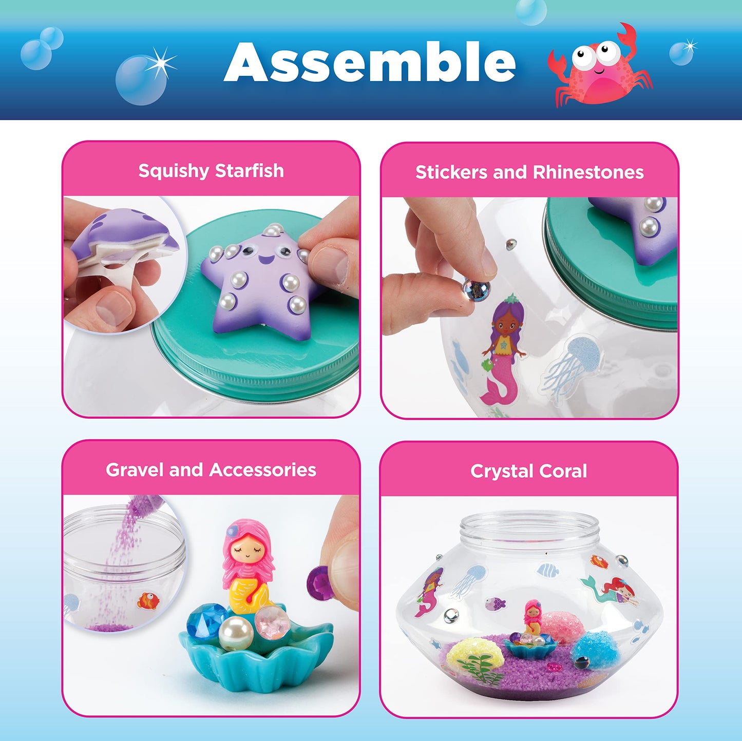 Creativity For Kids Crystal Mermaid Terrarium Kit - Stem Projects For Kids Ages 6-8+, Arts And Crafts For Girls And Boys
