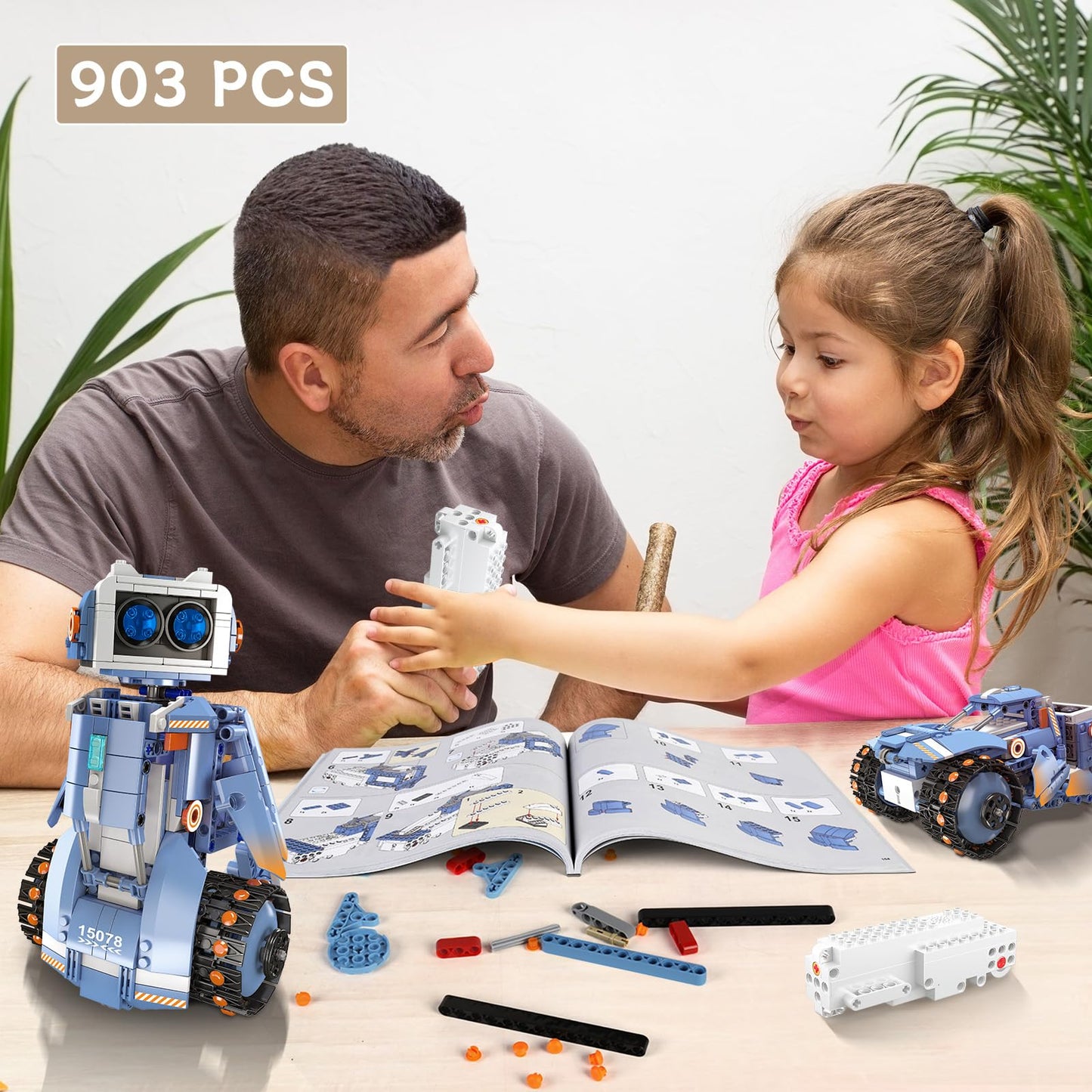 YESHIN Robot Building STEM Toys, 5 in 1 STEM Projects for Kids Ages 8-12, Remote & APP Control Educational Coding Kit, DIY Recha