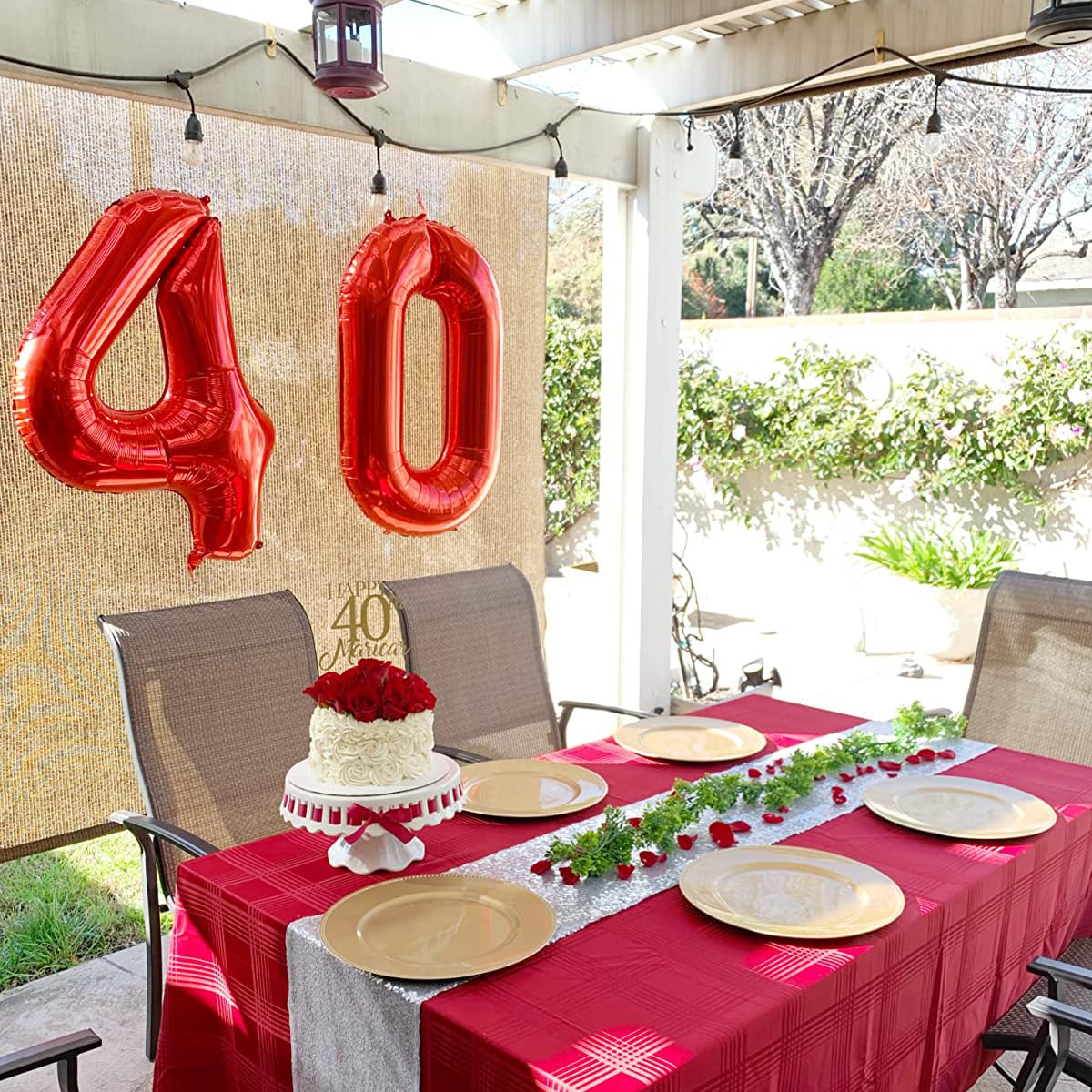 Paticool 40 Inch Red Number Balloon 0, Large Number Foil Mylar Balloons For Birthday Party Celebration Decorations Supplies, Dig