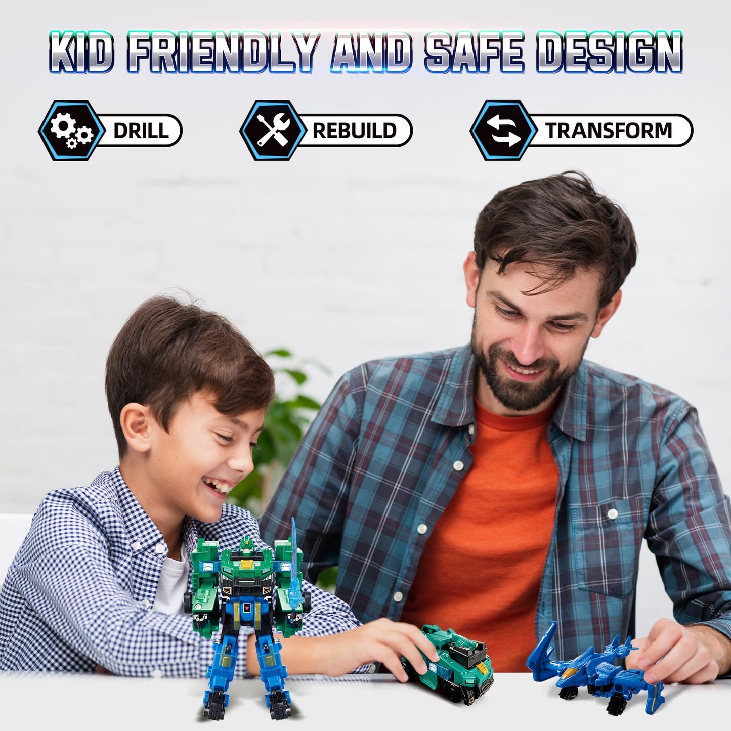 Quantum Heroes Dinoster Transforming Toys, 2-In-1 Transforming Robot Stego Blast Wing, 6.7-Inch Action Figure Children'S Robot T
