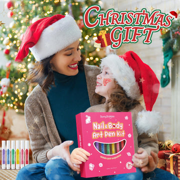 Kids Makeup Sets for Girls Nail & Body Art Pens Kits, 27Pcs Washable Temporary Tattoo Pen Sets, Cosmetic Party,Girls Makeup Kits