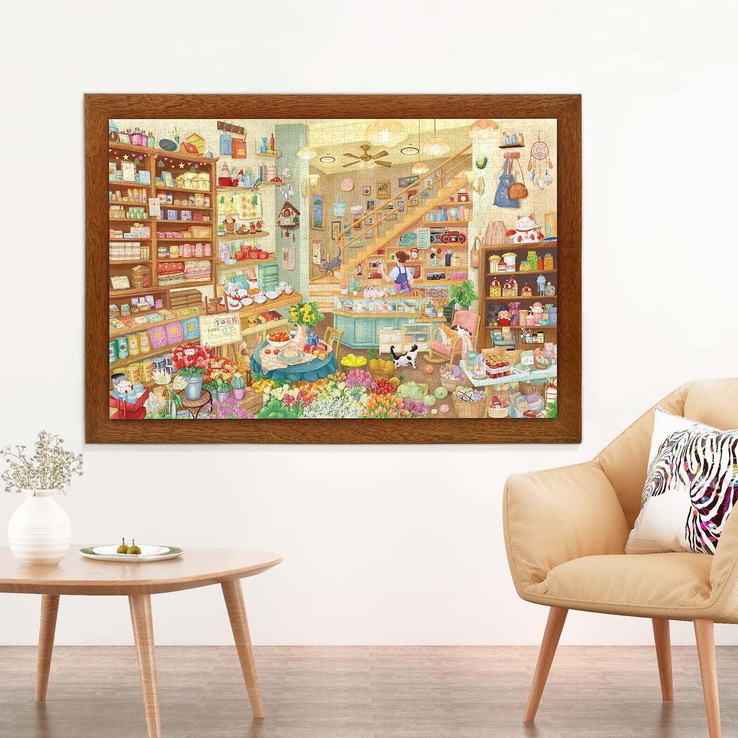 Puzzles For Adults 1000 Pieces, Momibook Jigsaw Puzzles Of Carefree Store, Painting Image 75X50Cm(29.5''X19.7'') Toys & Game Puz