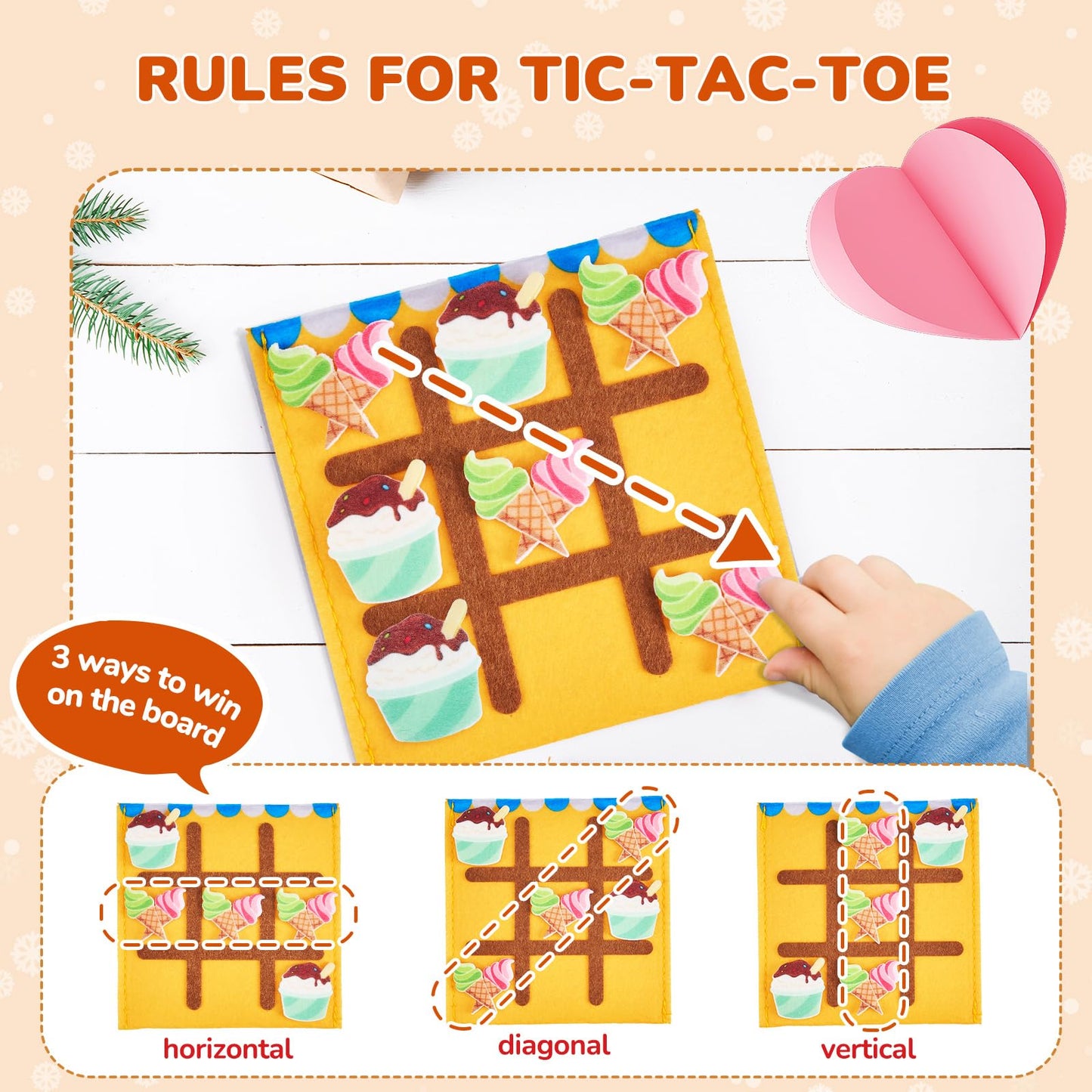 Joycat Tic Tac Toe Strategic Board Game For Kids And Family, Christmas Party Favors,Christmas Giveaways,Goodie Bag Stuffers,Gift