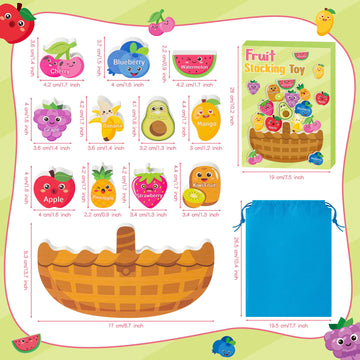 FoszaSzept Wooden Stacking Toys, Animal Wooden Balance Stacking Toys with Drawstring Bag, Montessori Balance Competition Storage