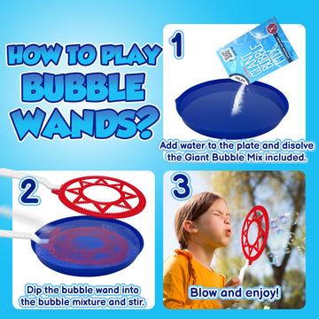 Giant Bubble Wands Outdoor Toys For Kids Large Blowing Rings Variety Shapes Set For Big Soap Bubbles Includes Huge Bubble Mix So