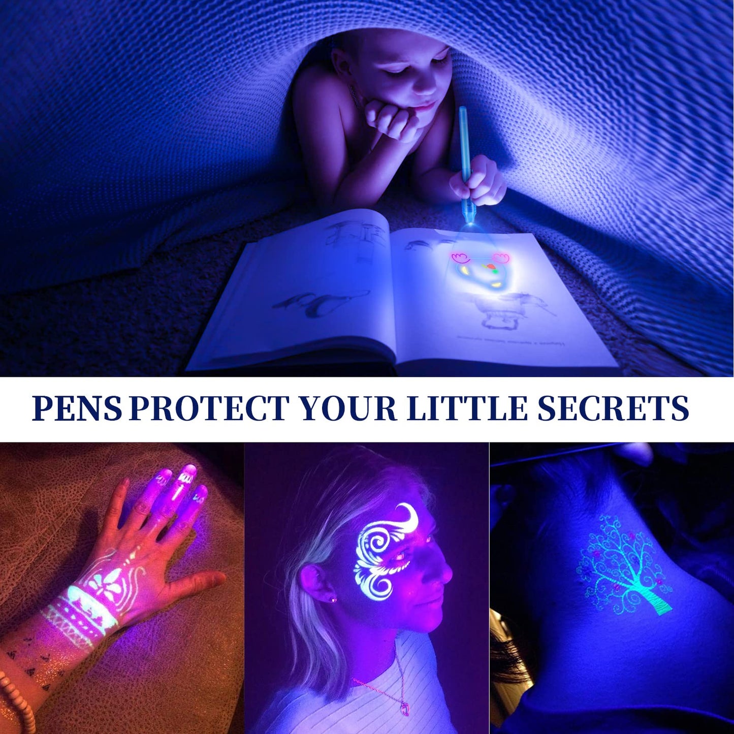 Enjocases 30 Pieces Invisible Ink Pen With Uv Light Spy Pen Magic Marker For Kids Secret Message Pens Party Favors Ideas Gifts E