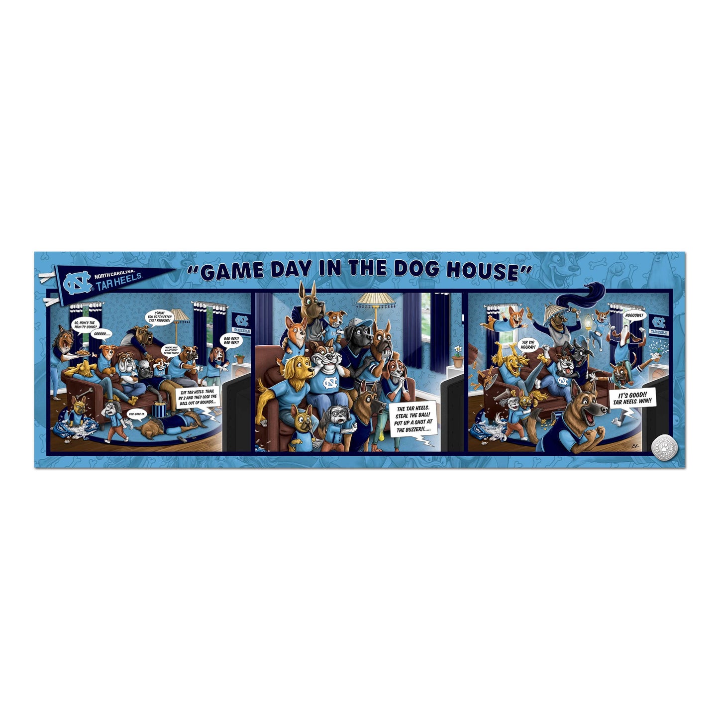 Youthefan Ncaa North Carolina Tar Heels Game Day In The Dog House 1000Pc Puzzle
