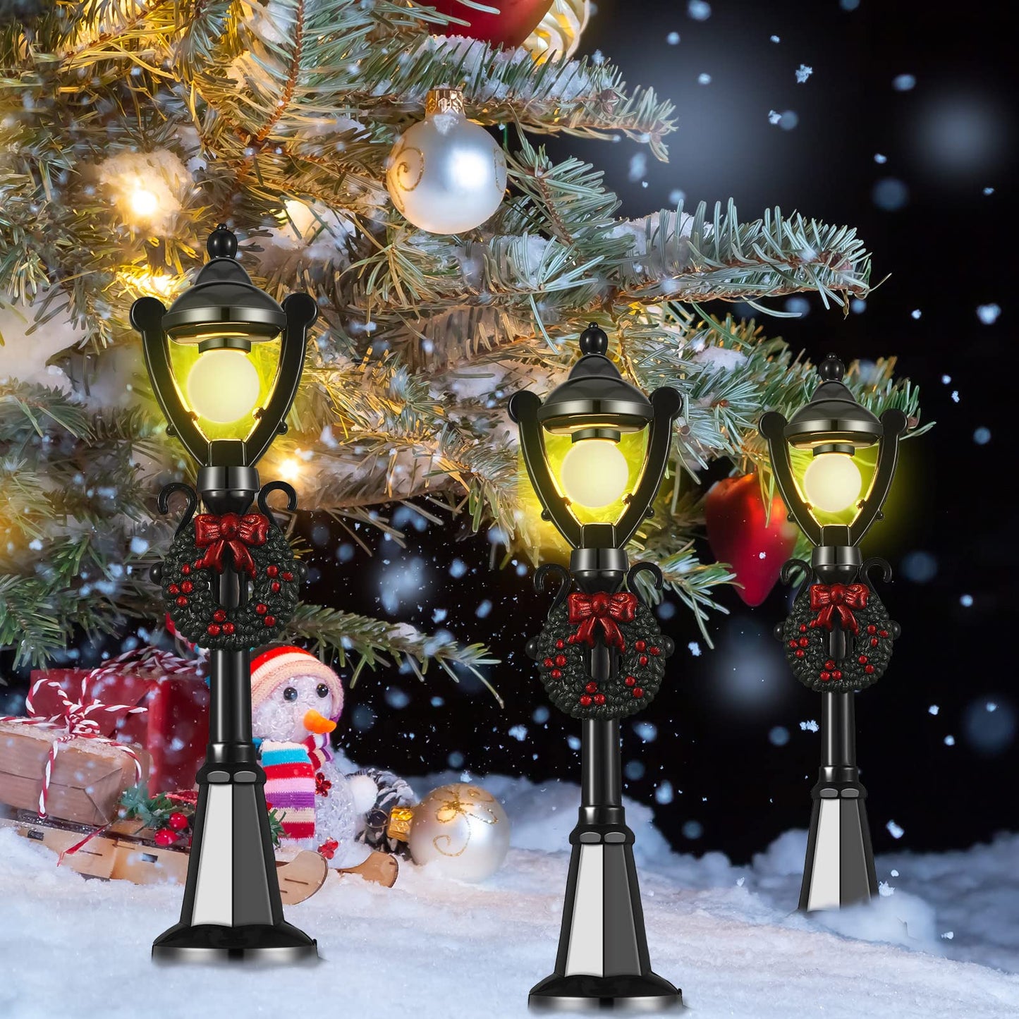 Bow Street Lamp Accessories - 8Pc Miniature Train Lanterns & Fairy Lights For Dollhouse Diy Village Pathway