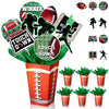 Marspark 6 Sets 54 Pcs Football Party Centerpieces Decorations Sports Themed Table Toppers with Box Football Cutouts and Sticks